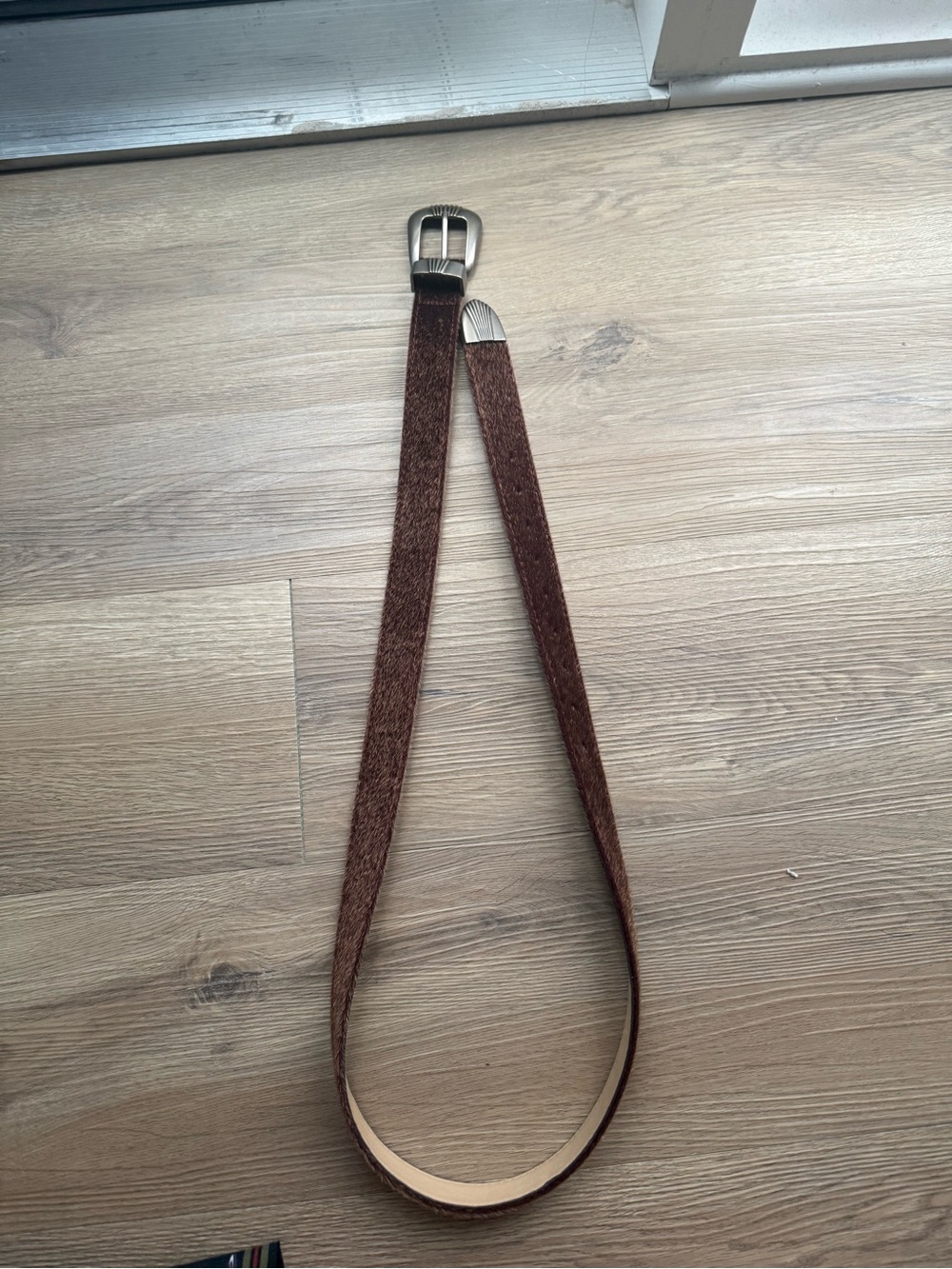 Urban Outfitters Brown Calf Hair Western Belt